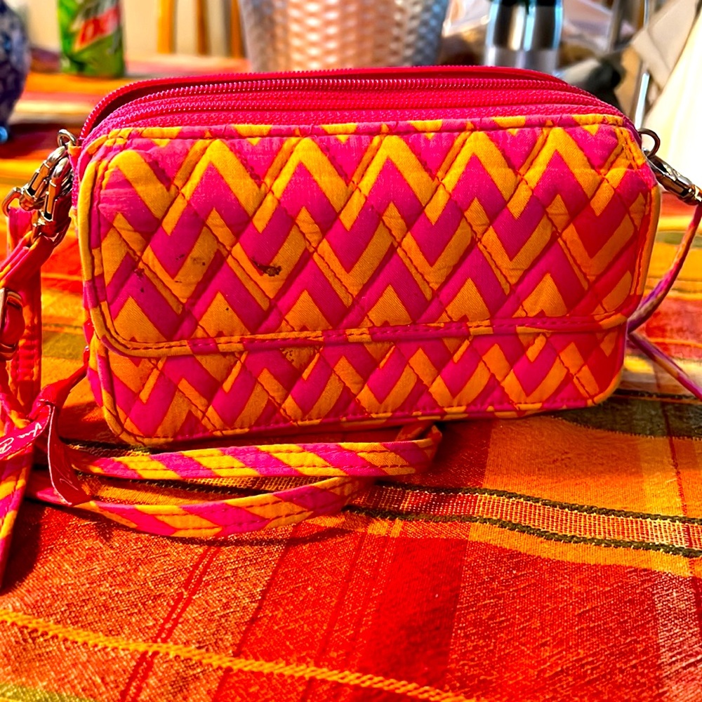 Vera Bradley zingy zag wallet handbag pink orange